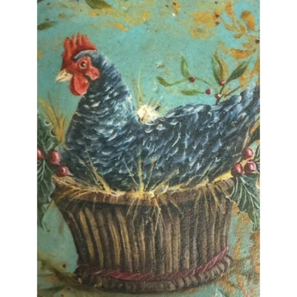 Kate McRostie Stone Tile Coaster Hen Cork Back Country Farmhouse Rustic Cottage - Picture 2 of 3
